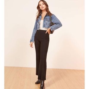 Reformation Stone Black Cropped Pants